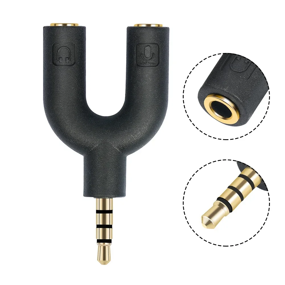3,5 mm Y Podwójny rozdzielacz audio Adapter kabla Wygodna linia 1 do 2 Aux 3,5 mm Słuchawki douszne Mężczyzna dla kobiet Materiały do słuchawek