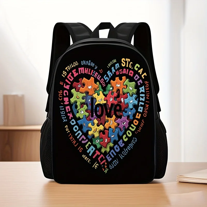 

Рюкзак с тематикой, связанной с аутизмом, стильный дизайн, безопасный для ночных поездок, подходит для студентов и специалистов.