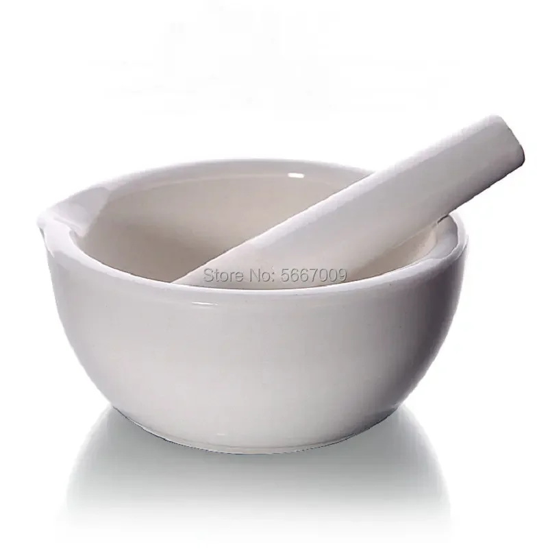 1PCS Diameter 60mm 80mm 100mm 130mm 160mm Lab Porcelain Mortar and Pestle White Mixing Grinding Bowl Set