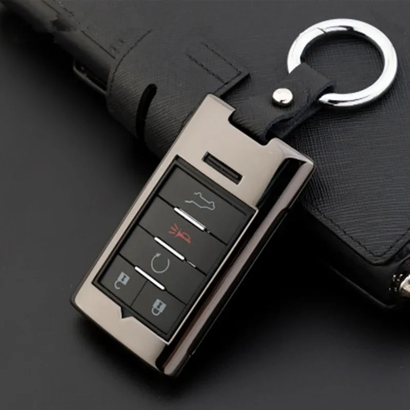 

Alloy Leather Car Key Cover Cases For Cadillac Escalade SRX XTS ATSL SLS CTS STS ATS BLS Key Case Keyless Entry Key Holder