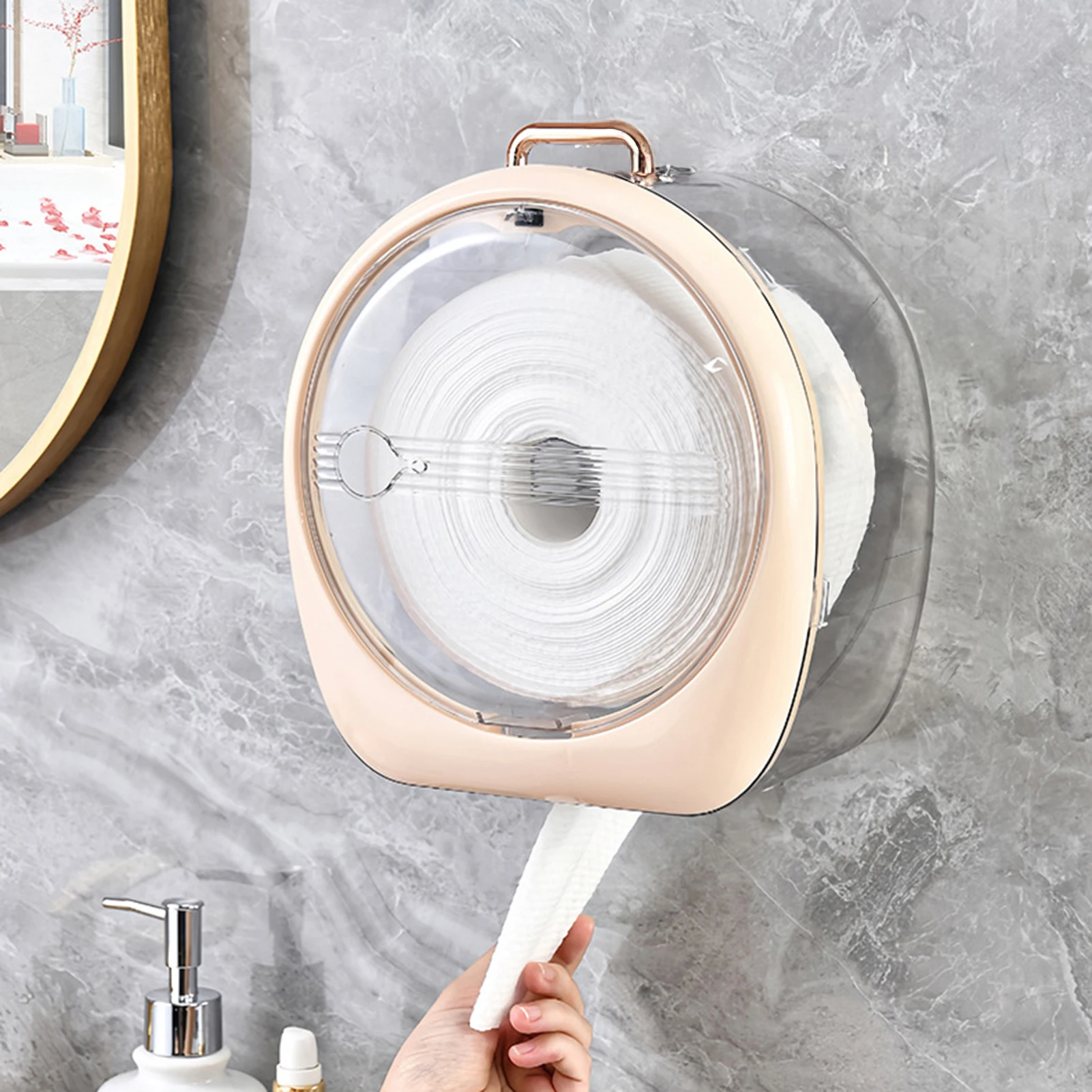 

Wall Mounted Tissue Box No Drill Waterproof For Bathroom Paper Towel Holder For Toilet Sink Facial Tissue Dispenser For Dorm