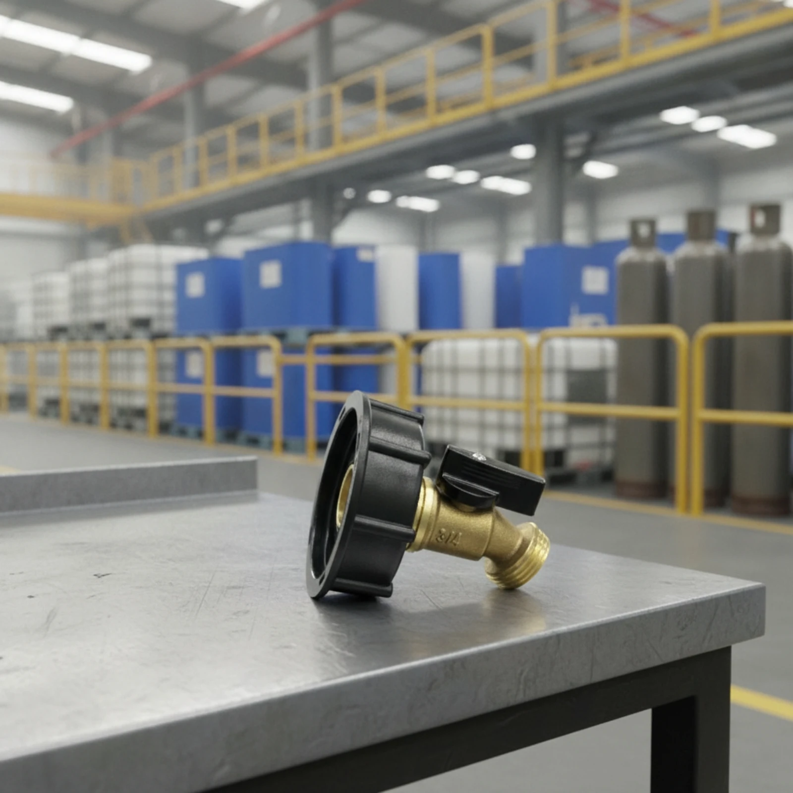 IBC Adapter with Faucet Threaded Tote Tank Fitting Hose Connector Installation Facile for Garden Irrigation