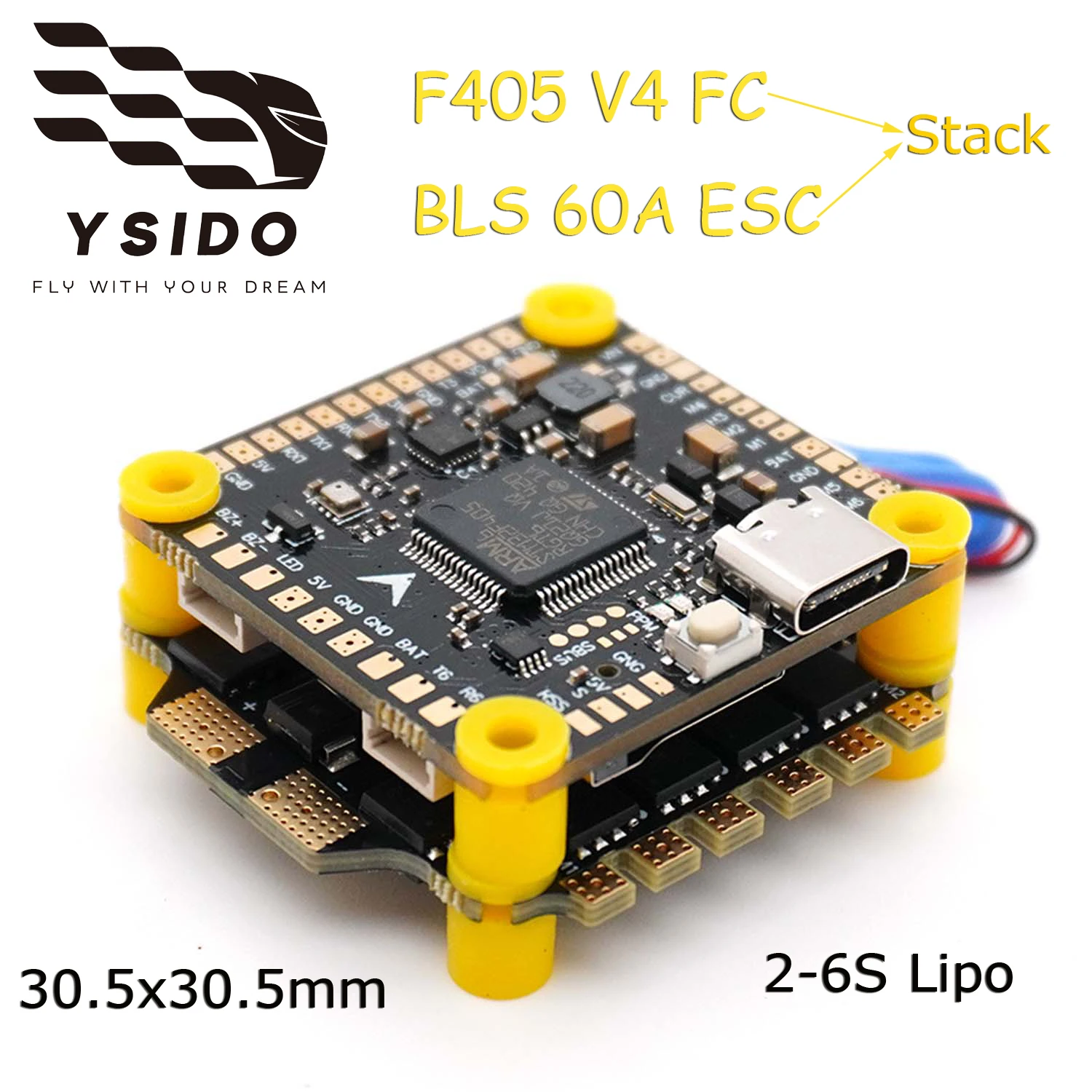 F405 V3 Flight Controller BLS 4-in-1 60A ESC 2-6S Lipo 30.5x30.5mm Stack/Flytower for Remote Control FPV Racing Drone Quadcopter