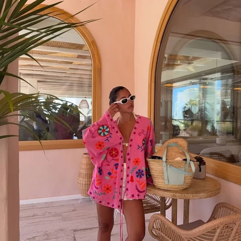 

Домашний стиль, новая мода, темпераментная женская одежда, кардиган с вышивкой, компактная куртка, изысканный простой повседневный тренд в стиле ретро