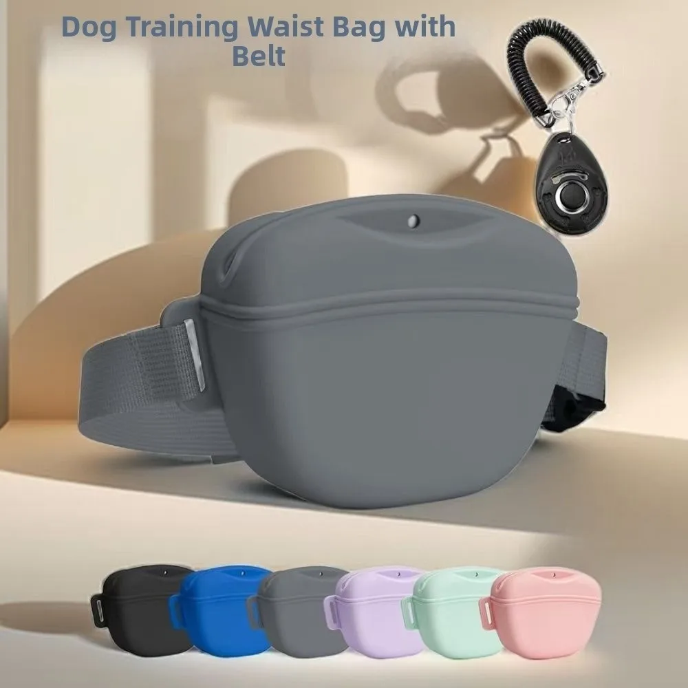 

Portable Dog Treat Bag Silicone Adjustable Pet Outdoor Feeder Bag Waterproof Magnetic Closure Puppy Snack Pouch for Dogs Cats