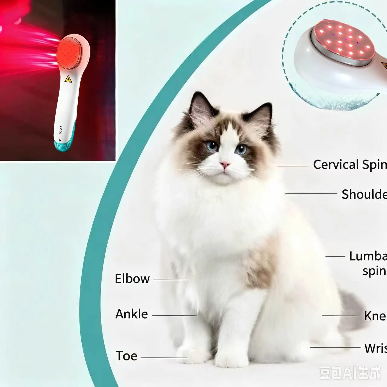 Cold Laser Therapy Device 650nm 808nm LLLT Vet Portable for Dogs Cats Horses Pain Relief Itching Skin Treatment