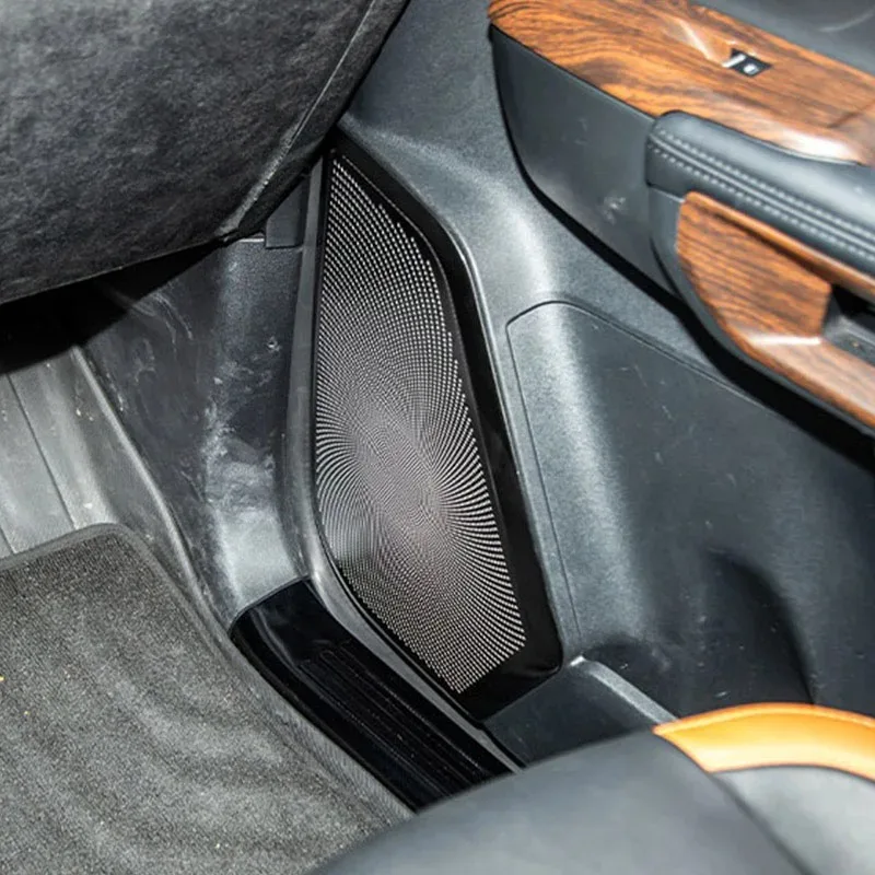 Car Speaker Cover Stainless Steel 4 Door Loudspeaker Sound Trim Interior Horn Accessories for Ford Ranger T9 Everest 2023 2024