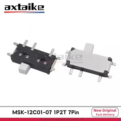 50PCS MSK-12C01-07 Toggle Slide Switch 1P2T 7Pin SMD ON/OFF 1P2T SPDT MINI MP3 MP4 Sliding Switch Power Switch Handle Height 1.5