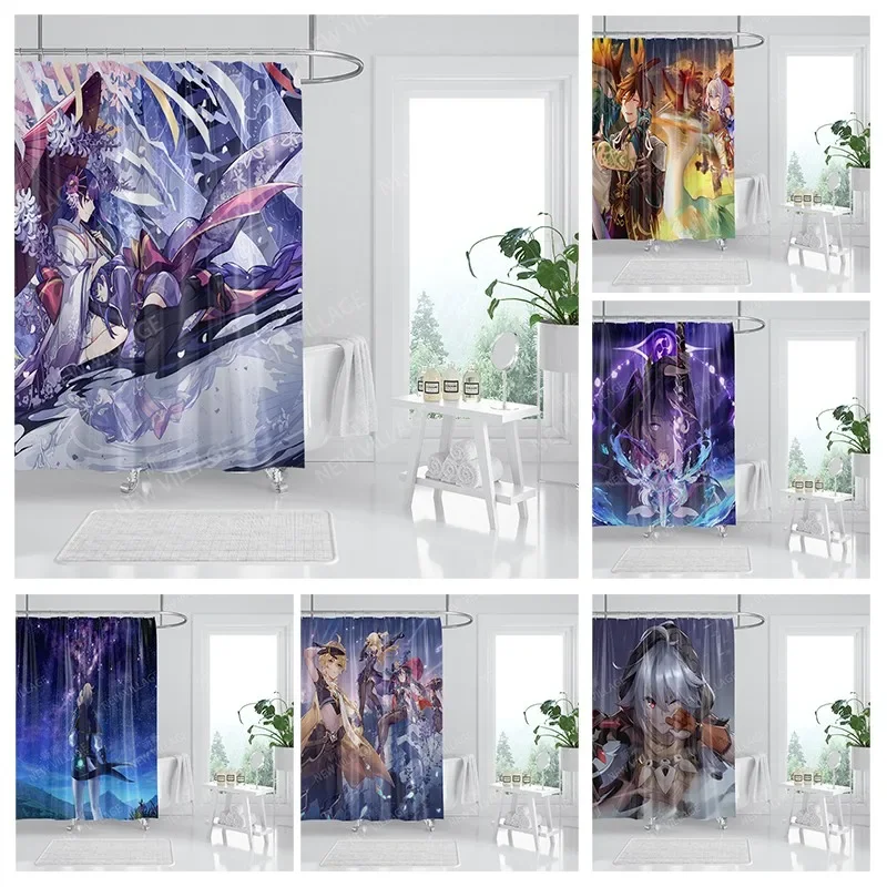 Waterproof fabric shower curtains Bathroom curtain accessories 180x200 Bath curtain for shower 240*200 cartoon cute decoration