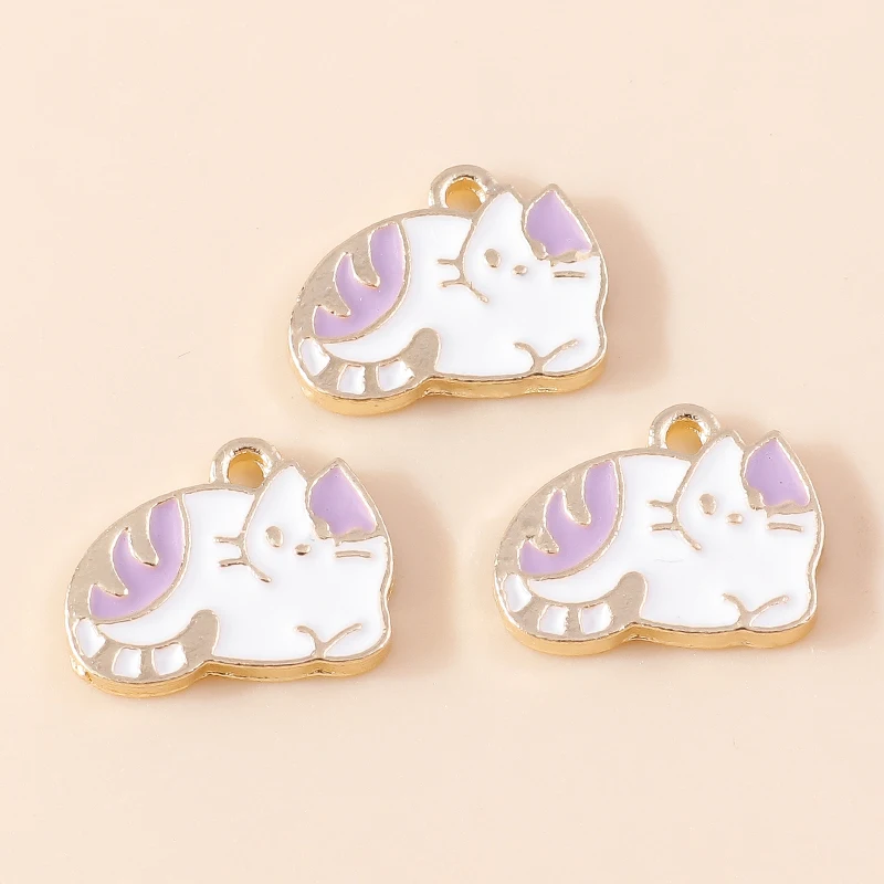 20 Stück Cartoon Tier Charms Emaille Katze Charms Anhänger für Schmuckherstellung Tropfen Ohrringe Halsketten Armbänder Zubehör DIY Geschenk – Detail 11