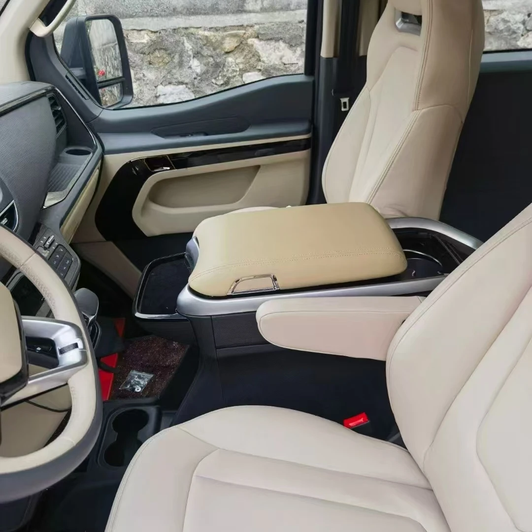 

StarCorporate V80 Автомобильный центральный подлокотник из АБС-пластика с кожаным материалом, передними и задними подстаканниками и местом для хранения