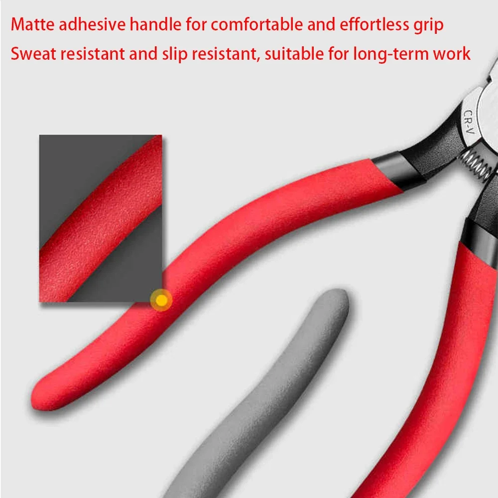 CR-V Plastic Watering Needle Nose Pliers Mini Electronic Wire Stripping Tool Side Cutter Cable Nipper DIY Repair 5/6/8 Inch