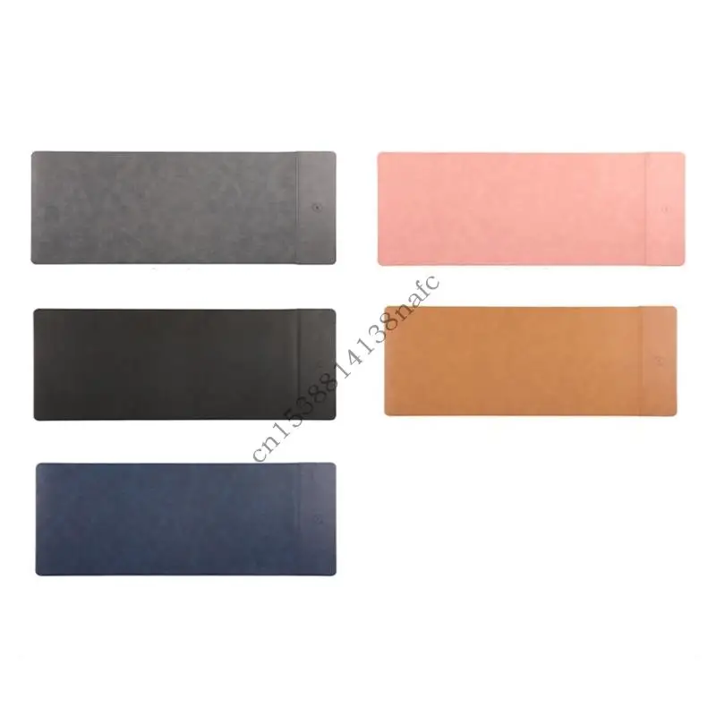 

594F 15W Wireless Charging Extended Mouse Pad With NonSlip Base And Premium PU Surfaces For Office Gaming Workstations