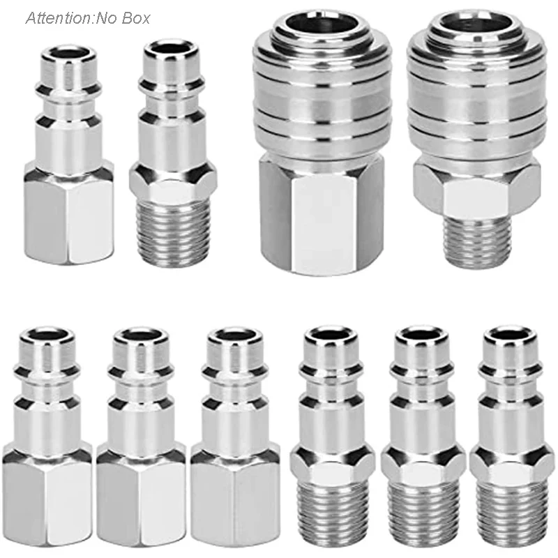 10 Peças Conectores Rápidos Euro BSP de 1/4'' para Compressor de Ar, Acopladores de Mangueira de Ar em Aço Zincado Macho e Fêmea com Liberação Rápida para Ferramentas Pneumáticas