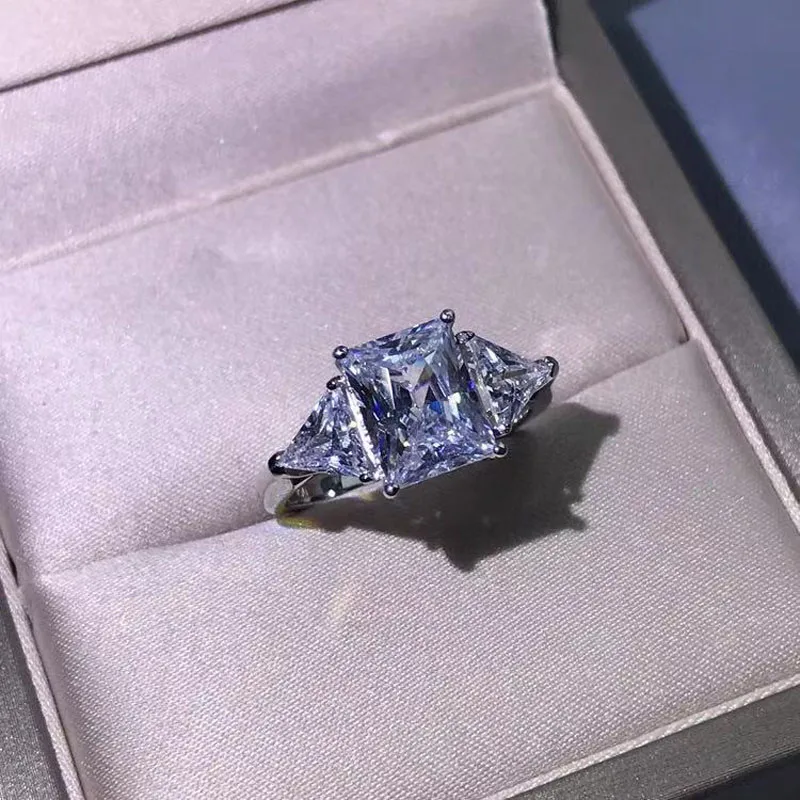 

925 sterling silver ring 3ct moissanite VVS1 women's alien exaggerated luxury European and American jewelry ring gift