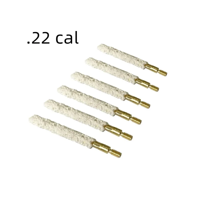 6 Pieces .22 Cal Bore Mop Gun Cleaning Brush With 8-32 Threaded for 22lr Rifle Pistol Handgun Cleaning