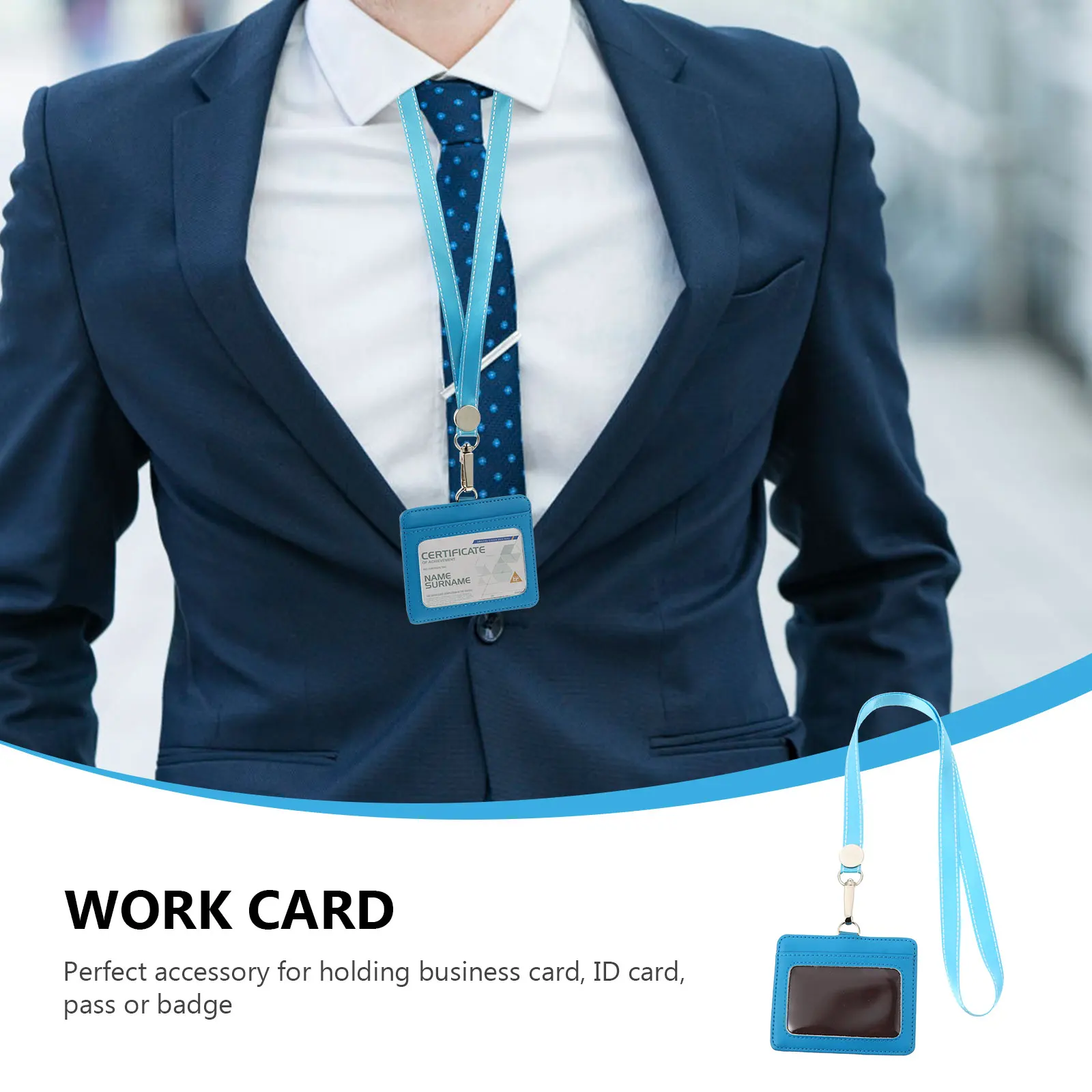 

Badge Holders 2 Slot Zinc Alloy Hanging Buckle Strong Metal Easy Use Disassemble Craftsman Stitches Exquisite