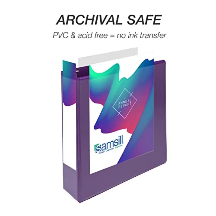 내구성 있는 2인치 3링 바인더 미국산 D링 바인더 FSC 100% 재활용 칩보드 퍼플