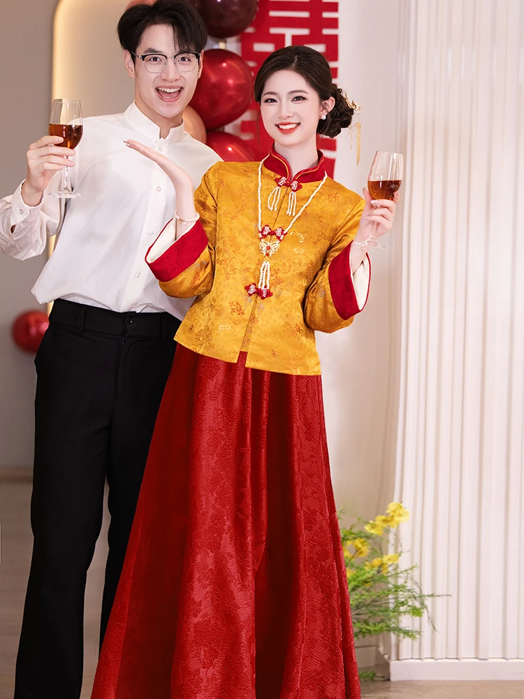 

Новое китайское свадебное платье для беременных с длинными рукавами, скрывающее живот, больших размеров, для помолвки и свадьбы