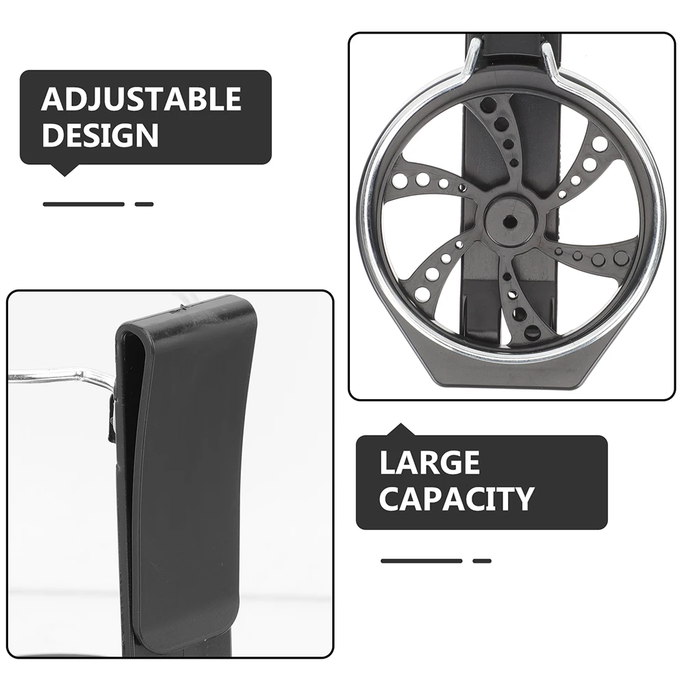 

2 Pcs Automotive Car Storage Box Adjustable Drinks Holder Beverage for Vehicle Fold Cup Black