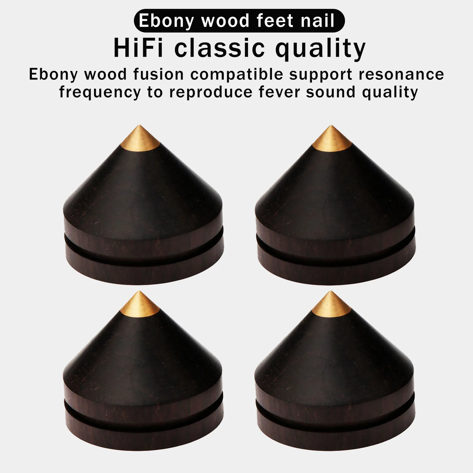 

4Pcs Ebony Wood Speaker Spike Pad Loudspeaker Amplifier Shockproof Stand Isolation Feet Base Pad 33mm