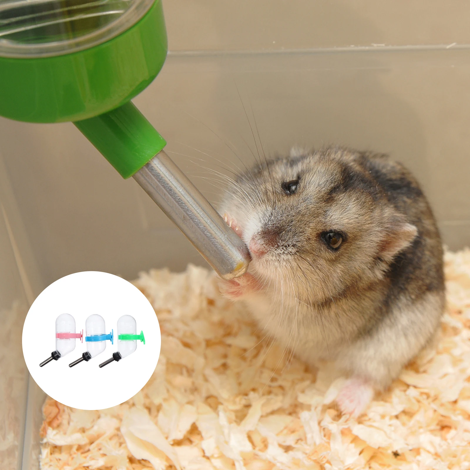 

3Pcs Hamster Automatic Water Feeders Leak-Proof Drinking Equipment for Small Pets Rabbit Bunny Puppy Lizard 60Ml