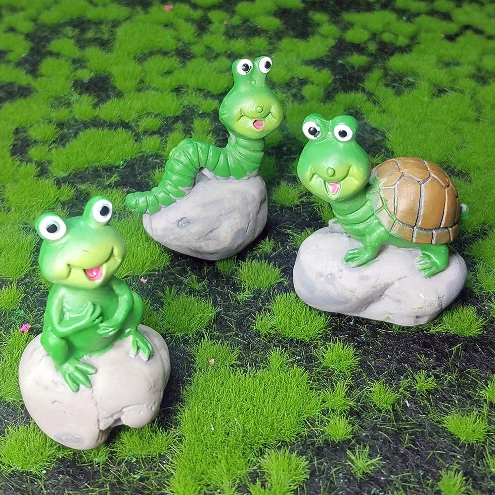 

Frog Turtle Resin Animal Sculpture Fish Tank Micro Landscape Statue Garden Outdoor Flowerpot Decorations