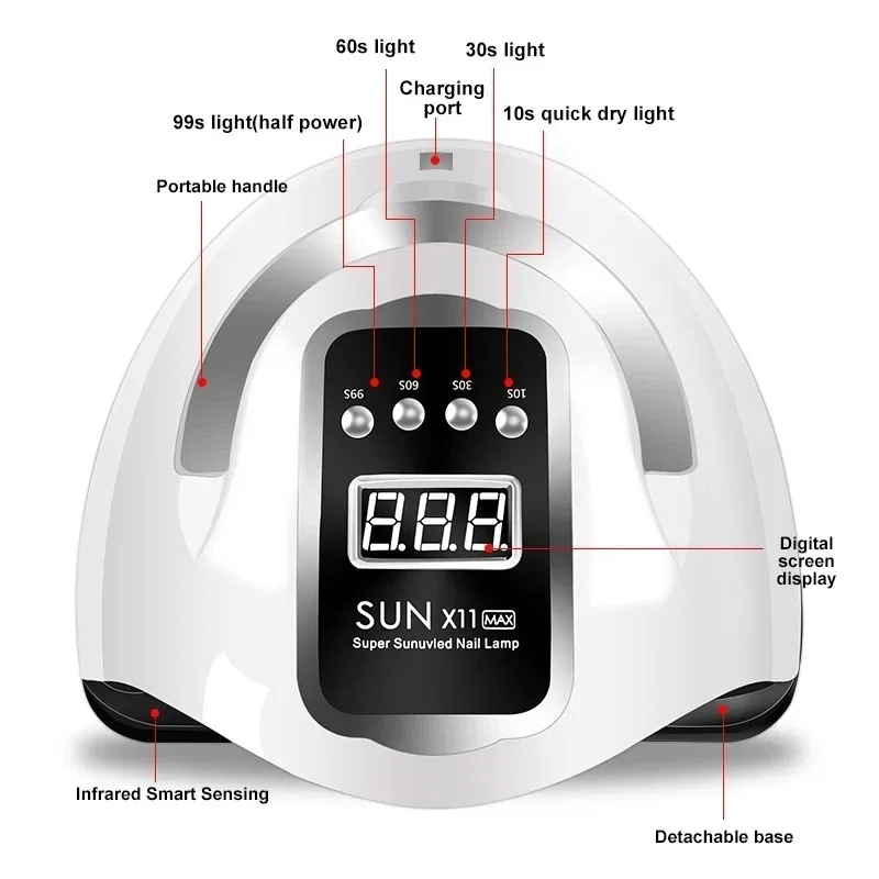 المهنية مسمار مجفف مصباح الأشعة تحت الحمراء الاستشعار LED مانيكير مصباح لعلاج سريع جميع الأشعة فوق البنفسجية هلام طلاء الأظافر تجفيف الأظافر أدوات الصالون