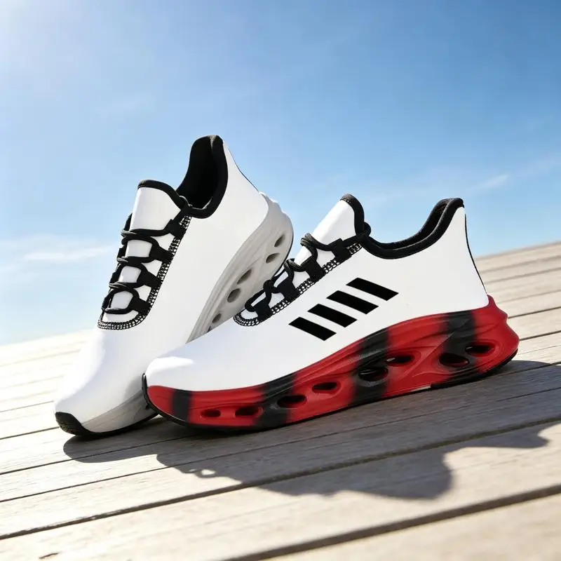 Ladies Men's Casual Sneakers，Hollowed-out twist running shoes，Four black diagonal stripes，Breathable and Lightweight，Suitable fo