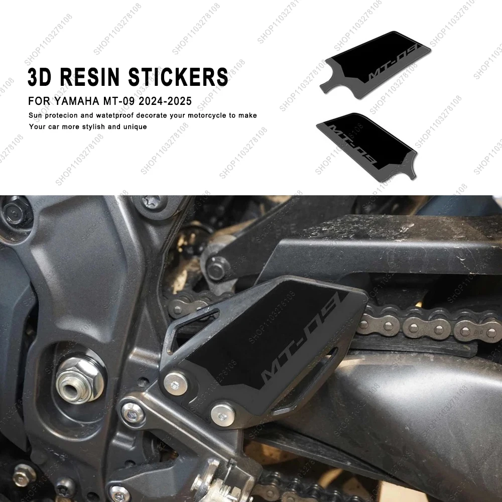 

For Yamaha MT-09 mt09 2024-2025 Motorcycle Front Footpe 3D Resin Sticker Waterproof Anti-scratch Front Foot Protection Decal