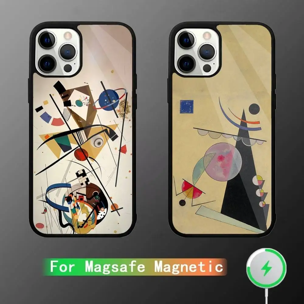

W-Wassily Kandinsky Artistic Phone Case For iPhone 17,16,15,14,13,12,11,Pro,Max,Plus,Mini,E Magnetic Magsafe Wireless Charging