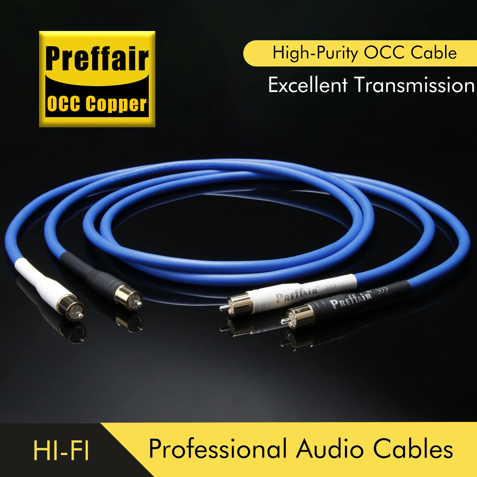 

Кабель Preffair RCA с серебряным/золотым покрытием, стереофонический Hi-Fi аудиокабель, аналоговый высококачественный фоно-кабель RCA
