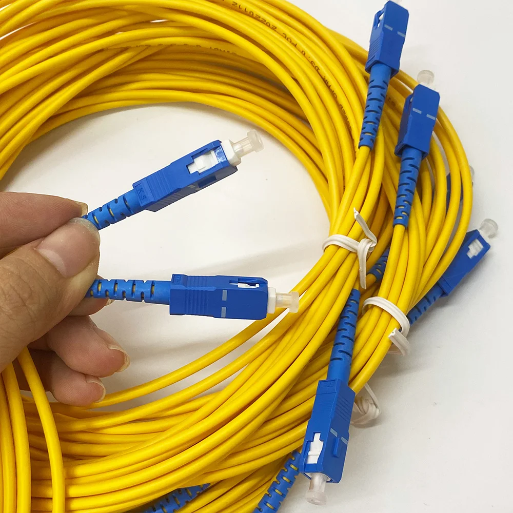 5/10 PCS SC to SC UPC 5M Fiber Optic Jumper Single Mode Simplex SMF 9/125 μ m Single Mode Bending Insensitive 3.0mm Fiber Core