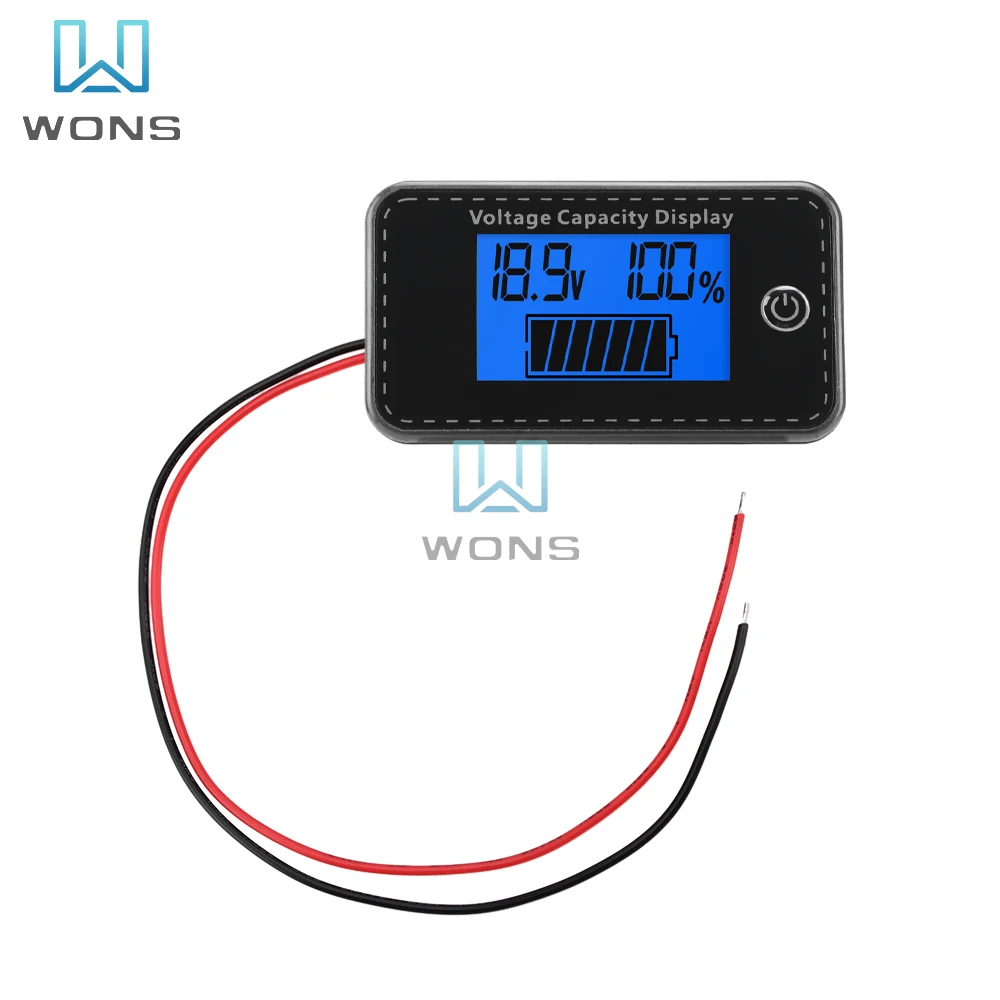 DC 5~100V LCD Car Battery Capacity Voltage Meter with Alarm, Battery Capacity Gauge Indicator, Battery Indicator Monitors