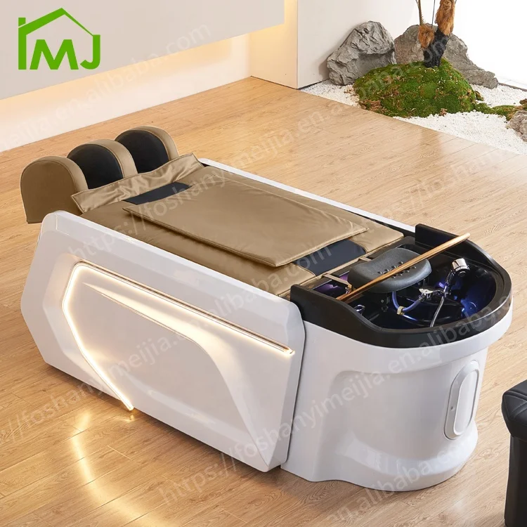 

Lay Down Washing Salon Shampoo Massage Chairs Luxury Japanese Electric Massage Head Spa Bed
