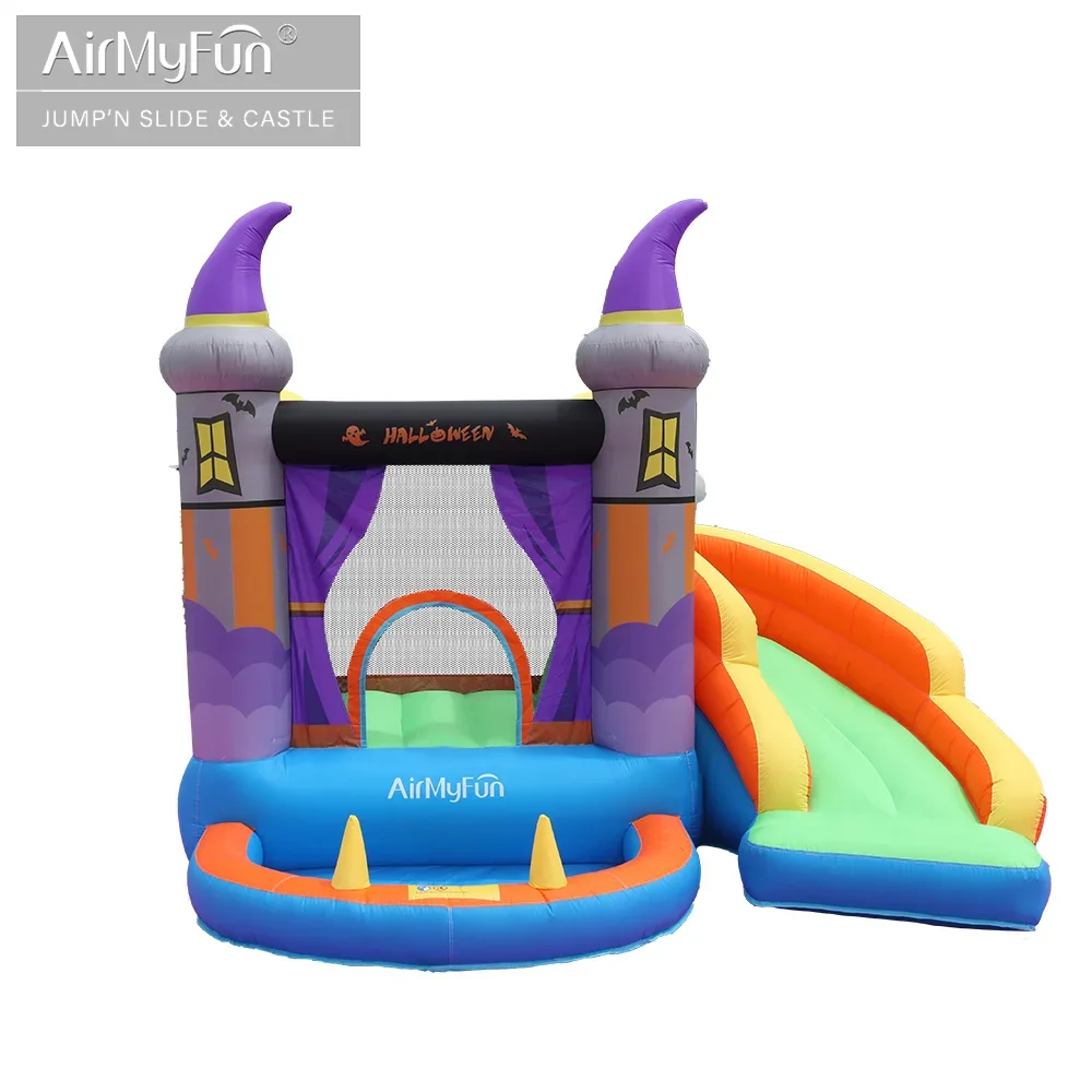 AirMyFun Bounce House Slide Volwassenen en kinderen Opblaasbare Halloween Uitsmijter Bouncy House Springkasteel Voor Party Festival speelgoed