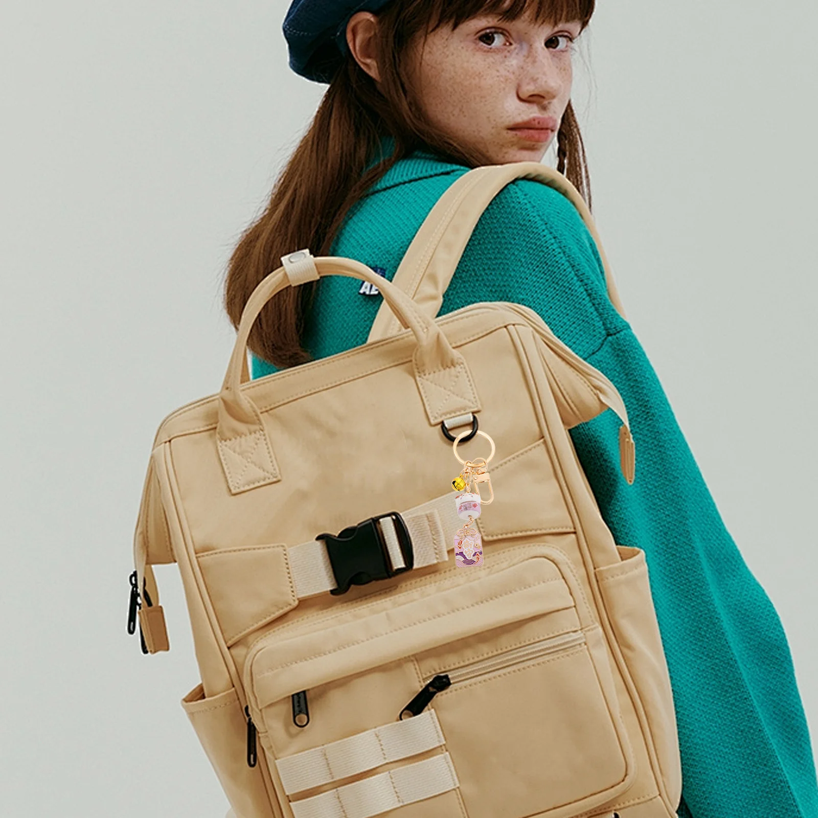 Alloy Cute Charm Pendant Japanese Blessing Amulet Cat Keychain Bag Pendant Decoration Key Ring Women Luck Japan Keychain