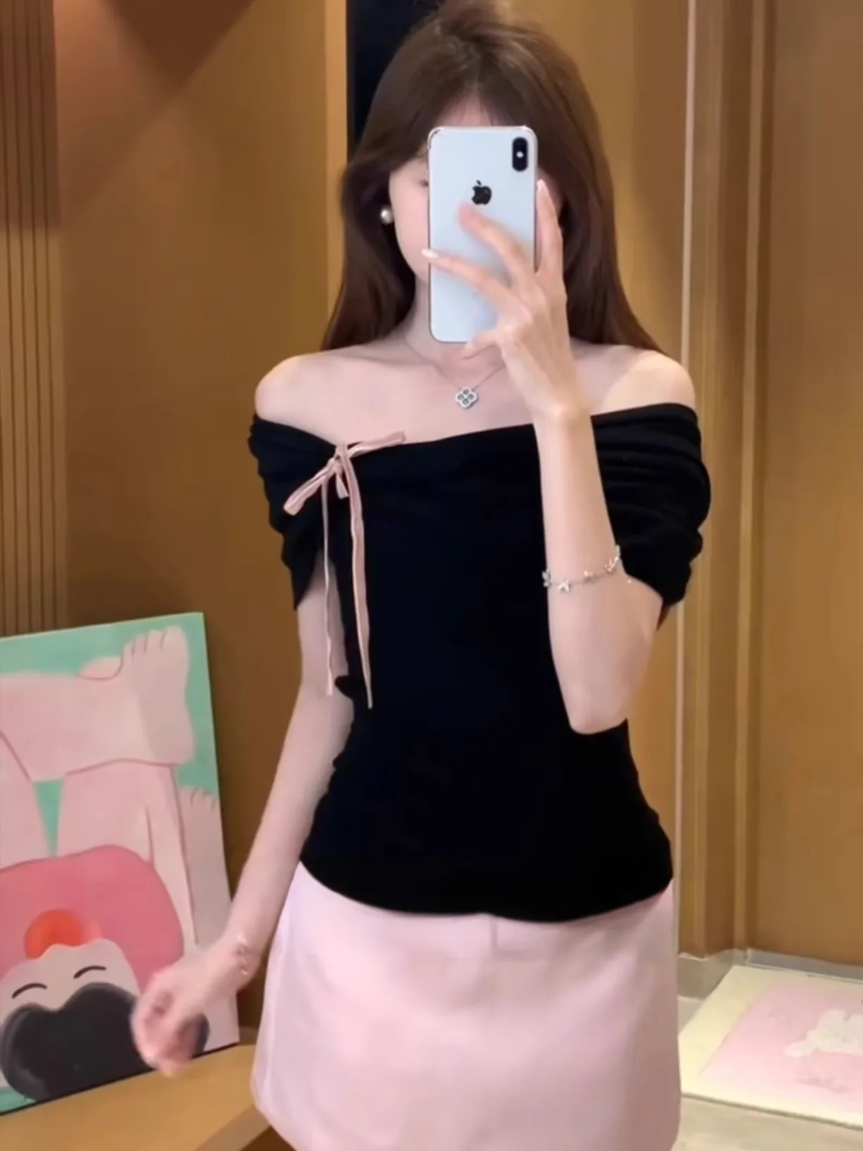 بلوزة نسائية ضيقة بتصميم عصري على الطراز الكوري من القطن مع عقدة