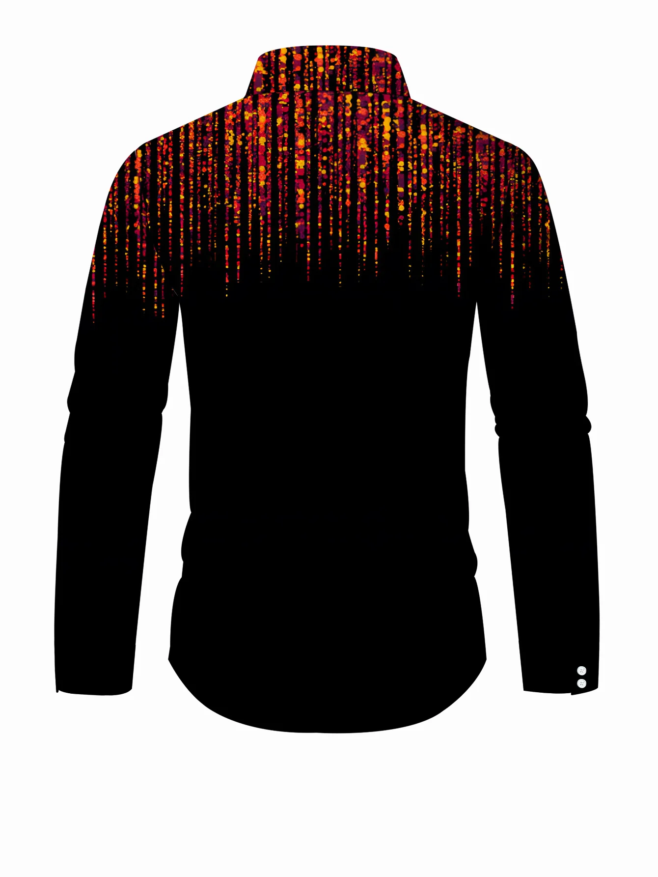 Men Long Sleeve Button Down Shirt Black Red Gold Drip Line Print Polyester Lapel Collar Gothic Party