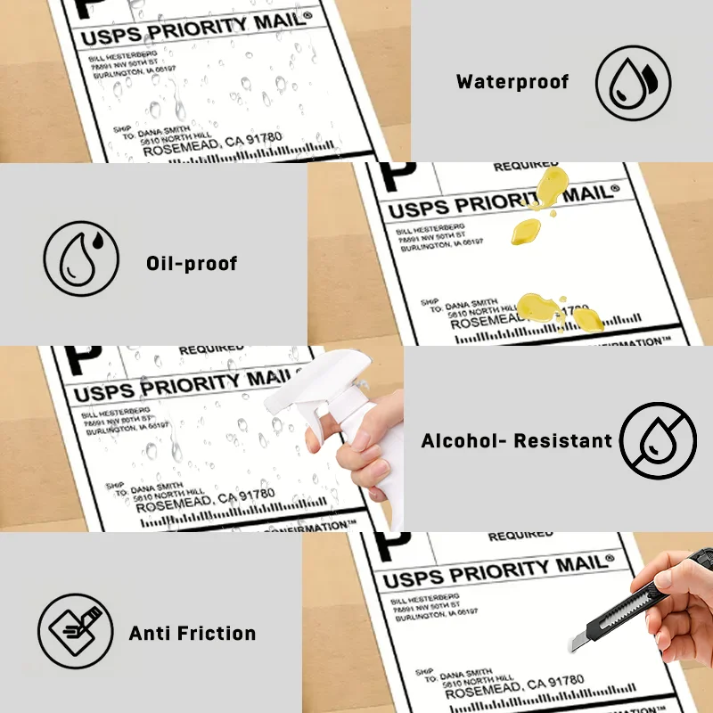 500/350 Sheets 4"x6" Thermal Label Paper 100x150mm Adhesive Stickers For Thermal Shipping Labels DHL UPS Express Barcode Label