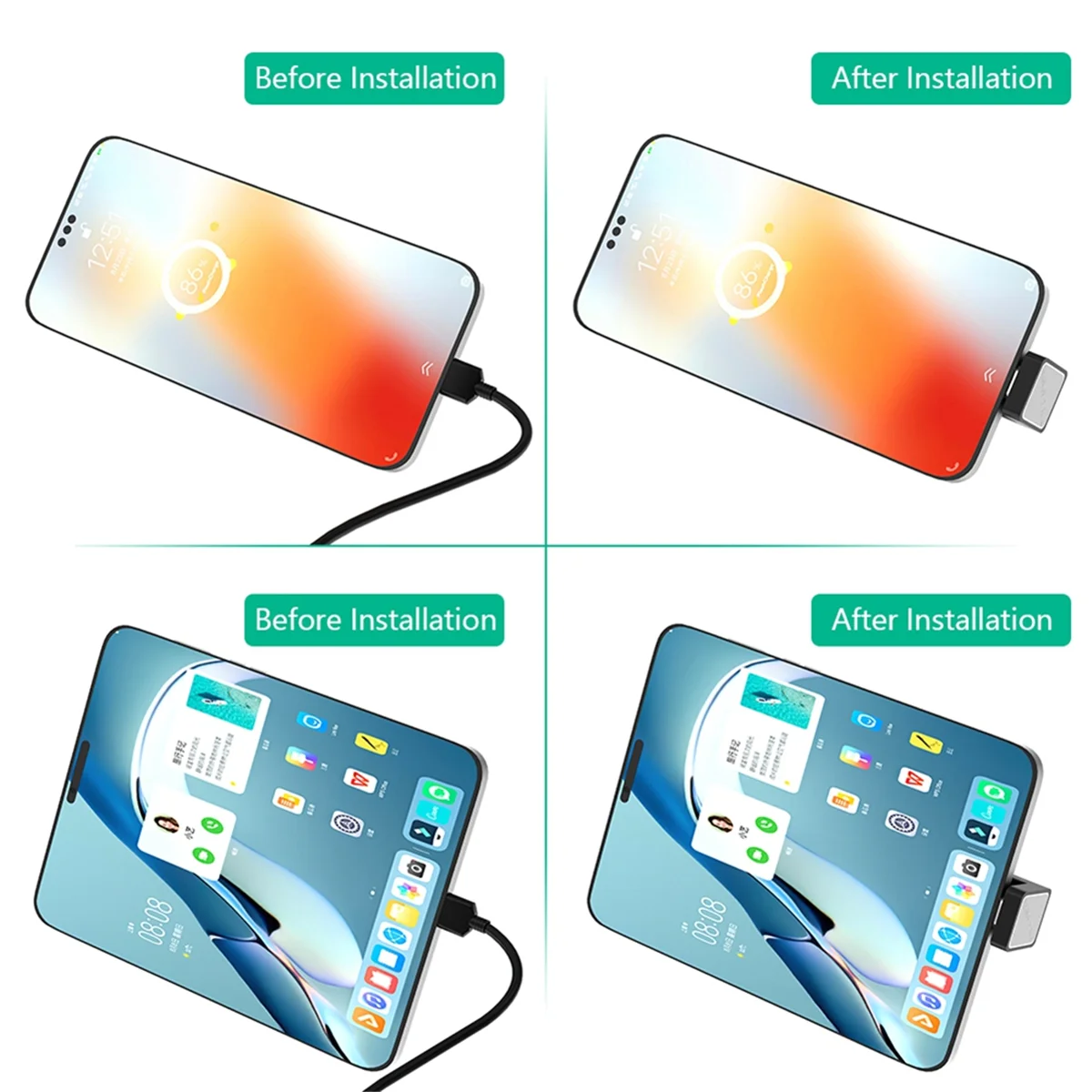 Adaptador USB C tipo C macho a hembra de 90 grados, adaptador de extensión USB-C USB 3,1 tipo C macho a hembra para ordenador portátil y tableta