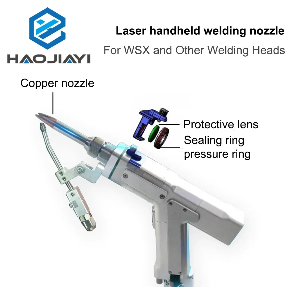 Fiber Laser Handheld Welding Machine Gun Nozzle Welding Gun Copper Nozzle Wire Feeding for WSX and Other Welding Heads