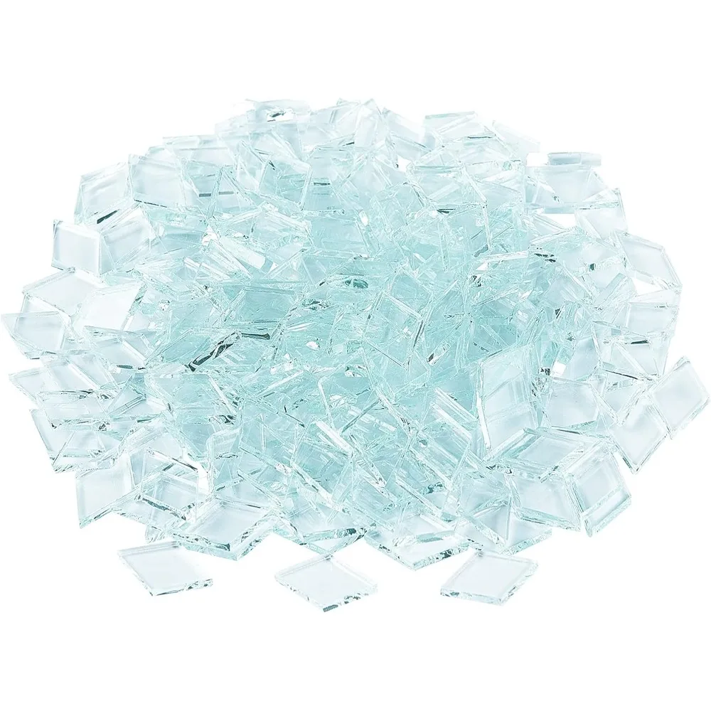 330 Stück (280g) transparente Mosaik fliesen, Diamant-Glas fliesen in Rautenform, kristall klares Glasmosaik liefert Stücke