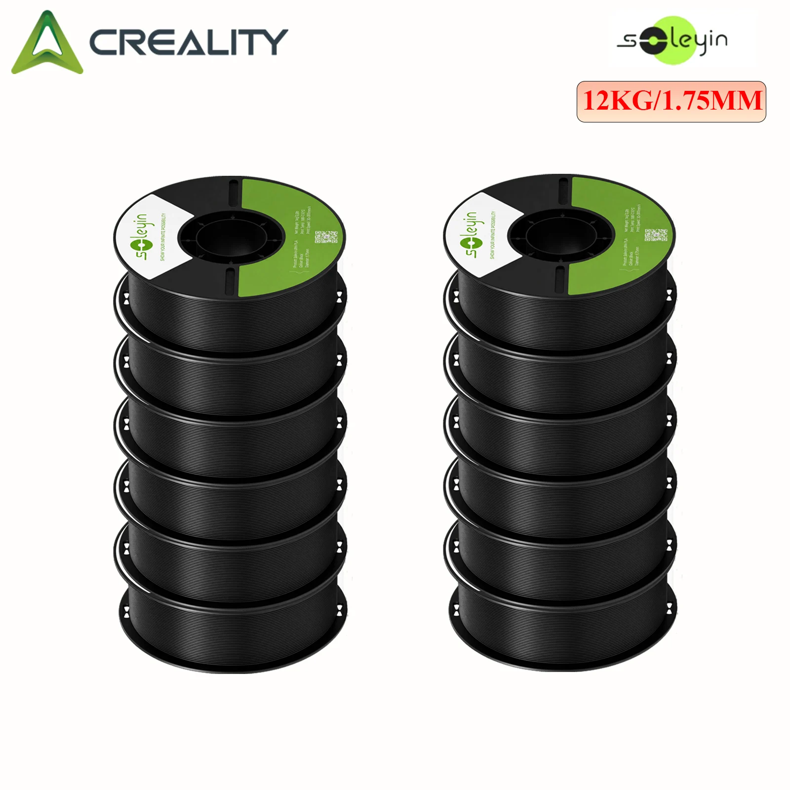 Официальный филамент Creality Soleyin Ultra PLA, 12 кг, 1,75 мм, скорость 300 мм/с, точность 0,02 мм, быстрое охлаждение, для 3D-принтеров FDM