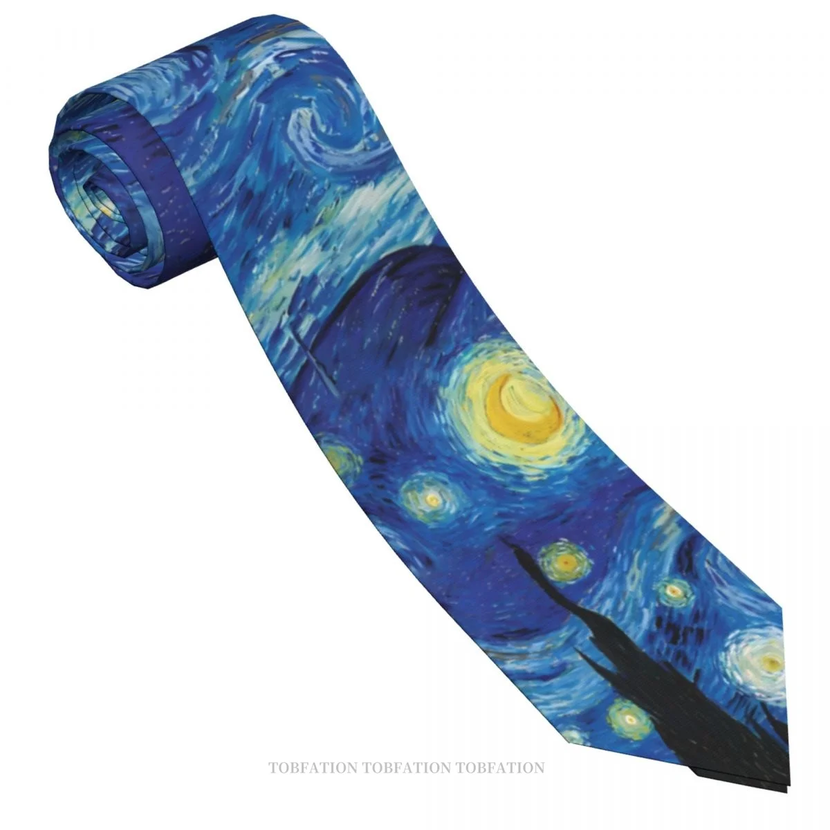 Starry Night New 3D Printing Tie 8cm Wide Polyester Necktie Shirt Accessories Party Decoration