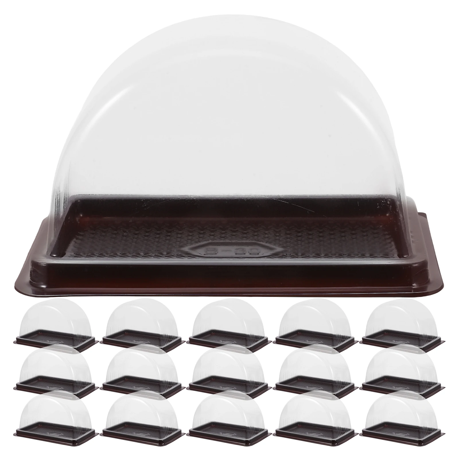 

50pcs Cake Packaging Boxes Disposable Transparent Plastic Food Containers for Hot Cold Storage Supplies