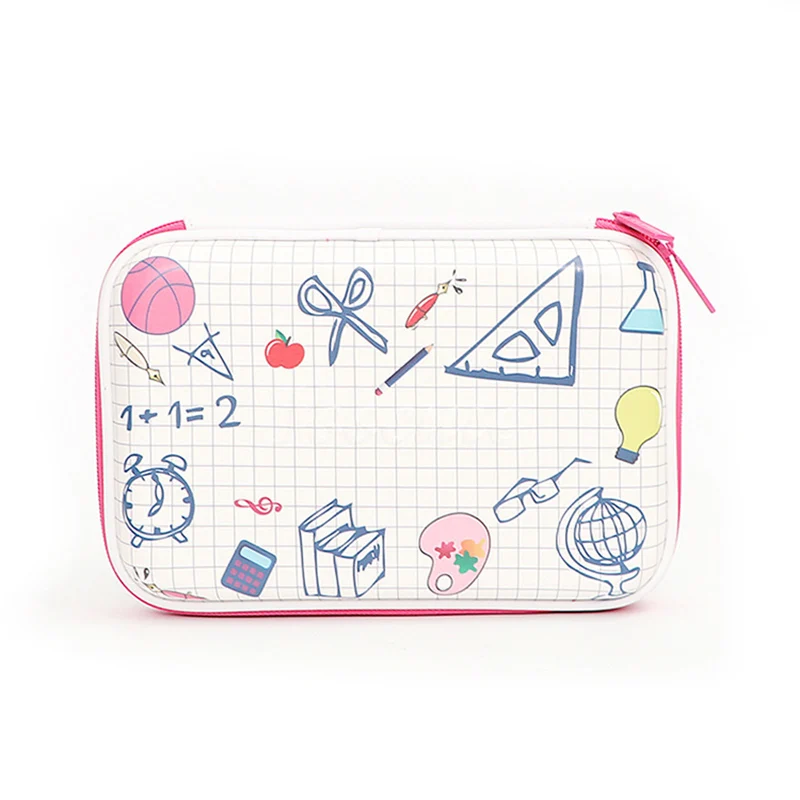 

2D Cartoon Pencil Case EVA Waterproof Student Stationery Box Make Up Cosmetic Storage Bag Organizer Coloured Drawing Pencil Box