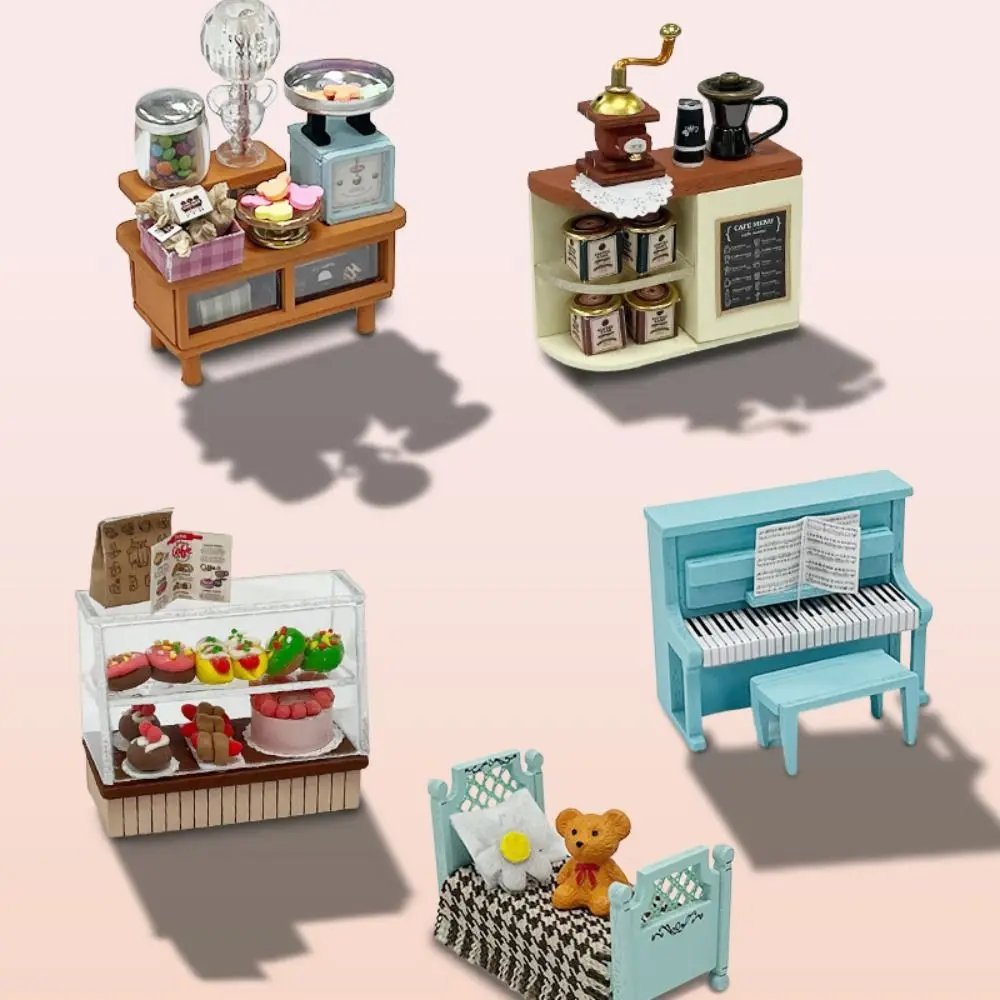 手作りコーヒーショップドールハウスキット木製素材ミニサイズ木製組み立ておもちゃ 3D デザイン組み立て必要 DIY 3D パズル