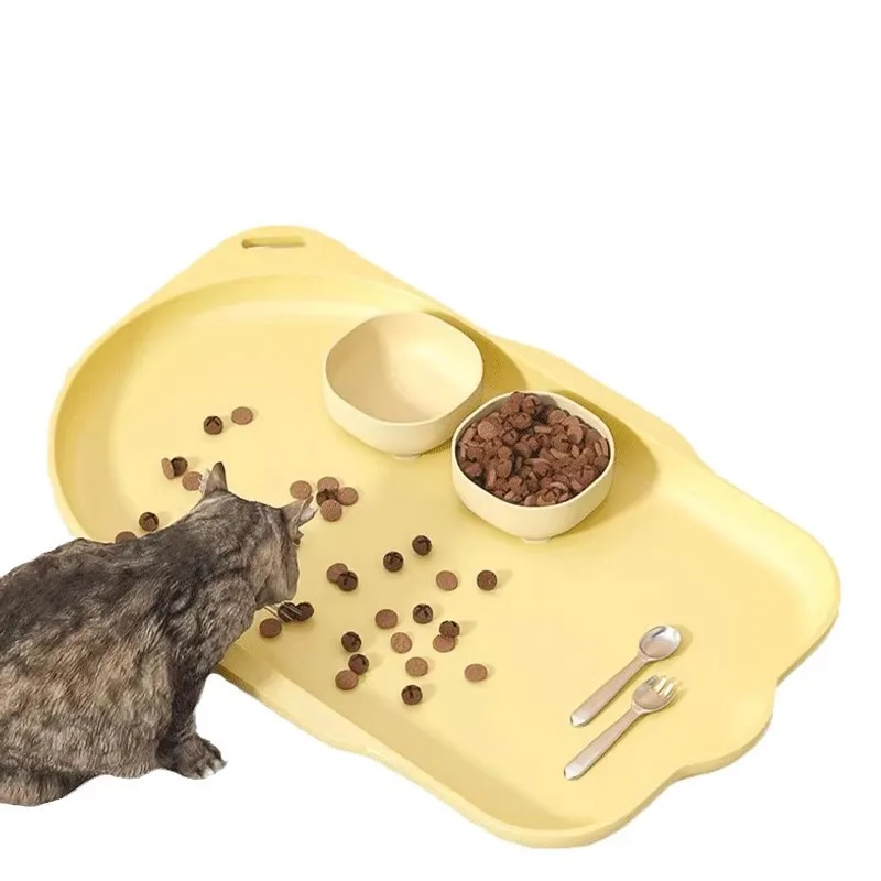 Tapis de repas spécifique pour chat, imperméable et antidérapant, tapis de nourriture pour bol pour chat, grand tapis de repas pour chien, assiette à manger, tapis de bassin de nourriture pour chat