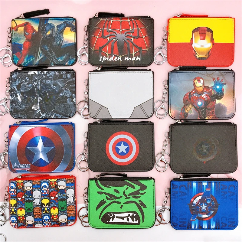 9X12cm Disney samochody z kreskówek chłopcy Spider-Man Kapitan Ameryka etui na karty i dowód osobisty skórzane etui na karty autobusowe trzymaj